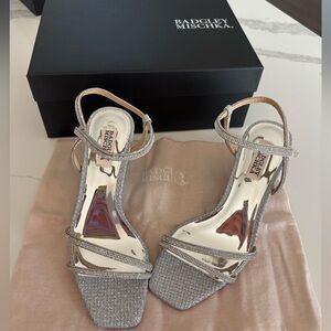 Badgley Mischka Glittering Silver Heels